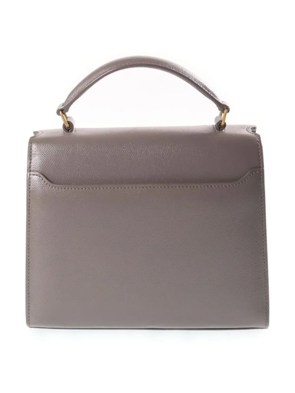 Saint Laurent Paris Cassandra Top Handle 2-Way Shoulder Bag Leather Gray